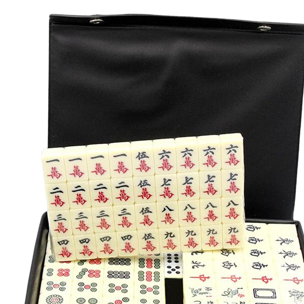 Chinese Mahjong Game Set, Traditional Tile Luxury Perfect Board Games,