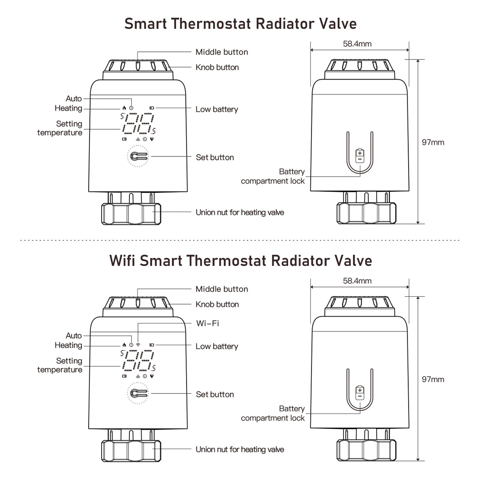 Thermostatic   Valve Programmable Smart   Thermostat APP Control Voice Control Compatible with    Assistant Window Opened Det
