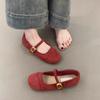 French soft-soled round-headed ballet single shoes women's 2025 spring and autumn new flat-soled Mary Jane shoes versatile evening Doudou shoes