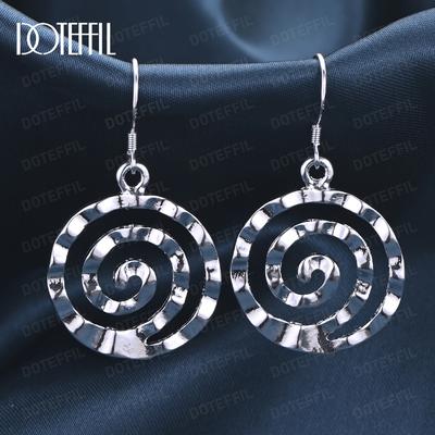 Orecchini piercing a spirale rotondi in argento sterling 925 gioielli di moda