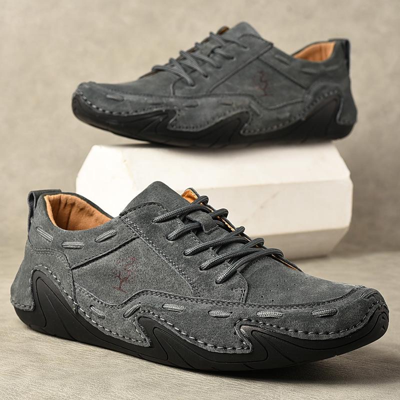 Plus Size Men's Casual Slip-On Moccasins - Fashionable Pigskin Driving Shoes