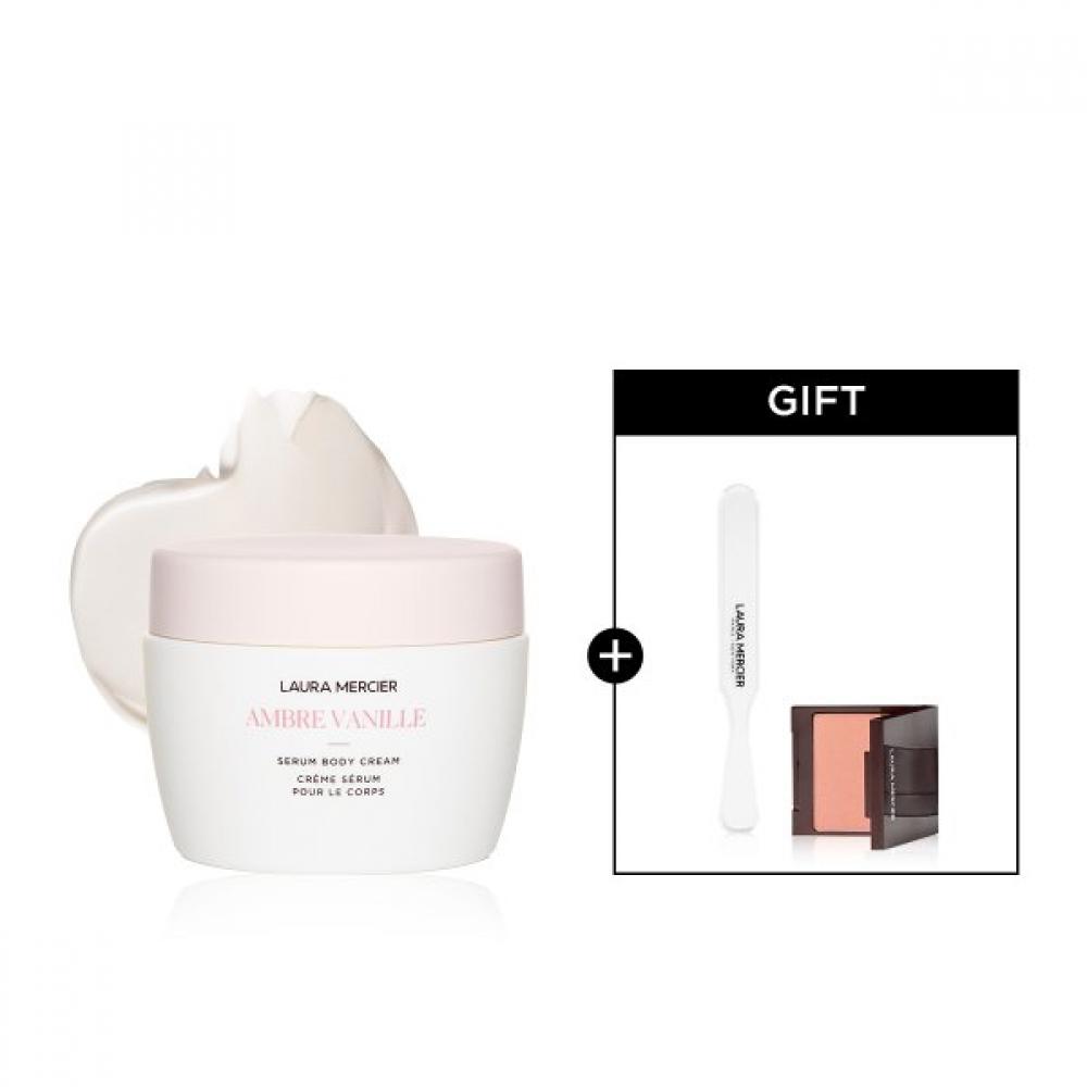 laura mercier Крем-сыворотка для тела 200 мл + лопаточка Мини-румяна Almond coconut
