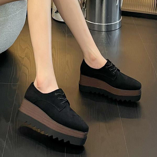 Fashion Women's Wedge Shoes Sneakers Platform Thick Sole High PU Rubber Women's Sneakers With Platform Wedge Shoes Thick Sole Rubber Hig