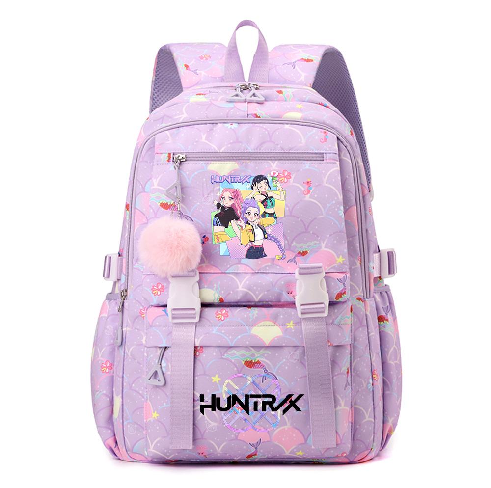 Anime K-Pop K-Pop Demon Hunters Printed Backpack Schoolbag for Teenager Student Girl Boy Bookbag Large Capacity Waterproof Travel Bag Gift Mochila