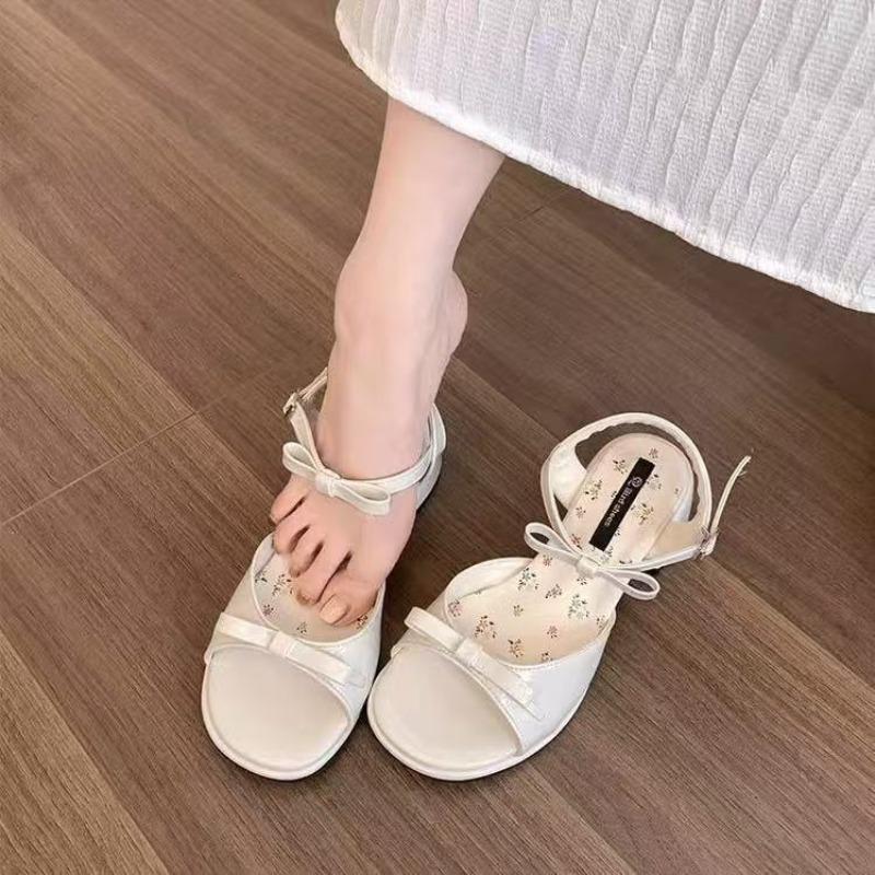 Coarse Heel Round-toe Women's Shoes - New Trendy and Versatile High-heeled Sandals