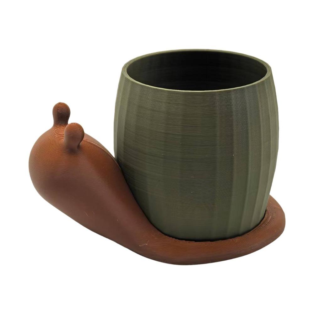 

Cute Snail-shaped Flower Pot Unique Eco-Friendly Planter Modern Green Onion Pots Office коричневий