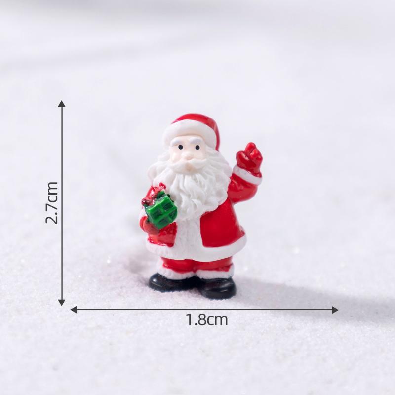 1/4Pcs Christmas Tree Santa Claus Snowman Elk Penguin Bell Miniature Landscape Ornaments Home New Year Xmas Doll House Decor