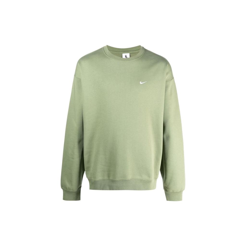 Nike Logo Print Crew Neck Long Sleeve Sweatshirt Men Tops Green DX1361-386