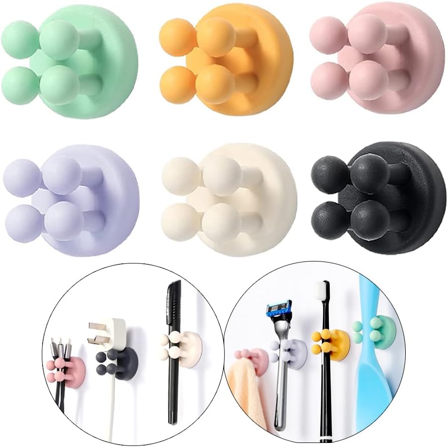Silicone Toothbrush Holders Waterproof Self Adhesive Multi-Function Hooks Toothbrush Holders