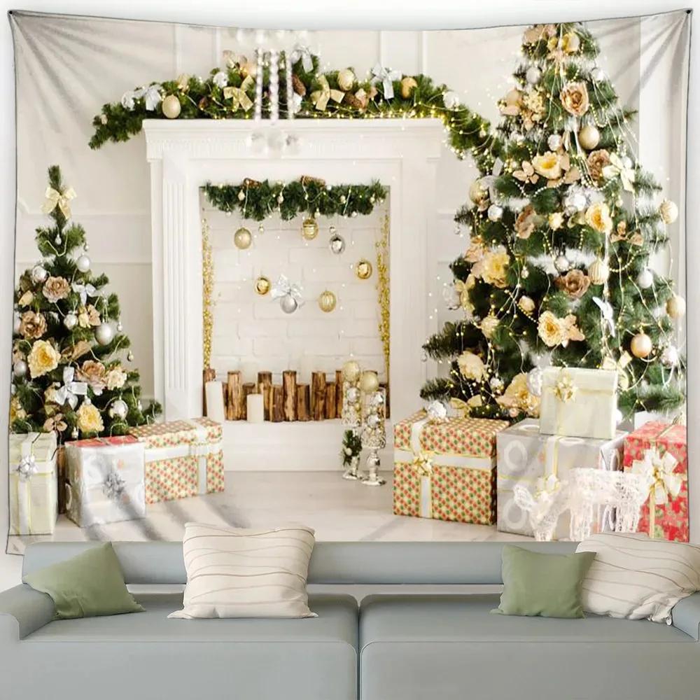 Tapestry ze wzorem choinki Sypialnia Salon Domowa Dekoracja Świąteczna