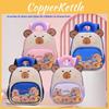 Toddler School Bag With Lightweight Nylon Construction And Cute Capybara Pattern For Small Children