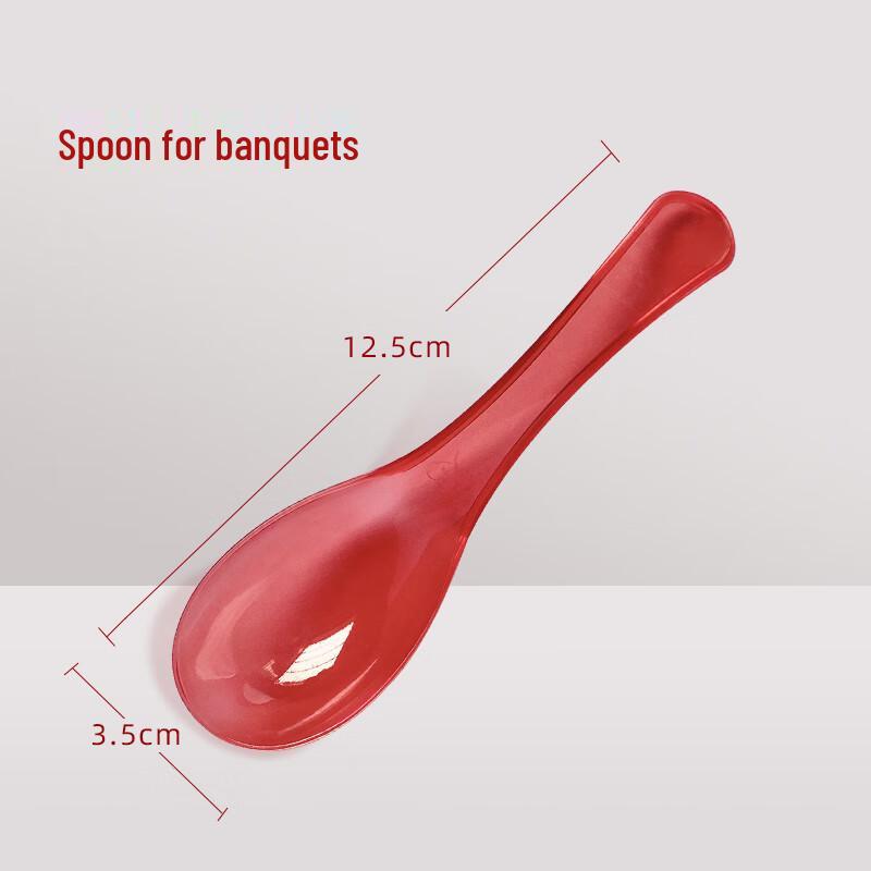 Shixun Disposable Wedding Paper Bowl & Red Spoon Set