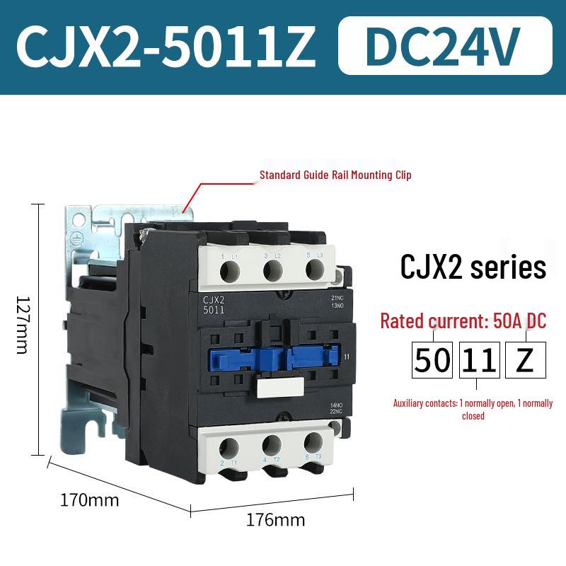 CJX2 DC Contactor: Models 1210, 0910, 1810, 2510 - Voltage Options: 12V, 24V, 48V, 110V, 220V, 380V