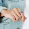 Mehrfarbiger Regenbogenring für Damen Herren Lesbisch Gay Hochzeit Verlobung Valentinstag Geschenk Edelstahl Schmuck