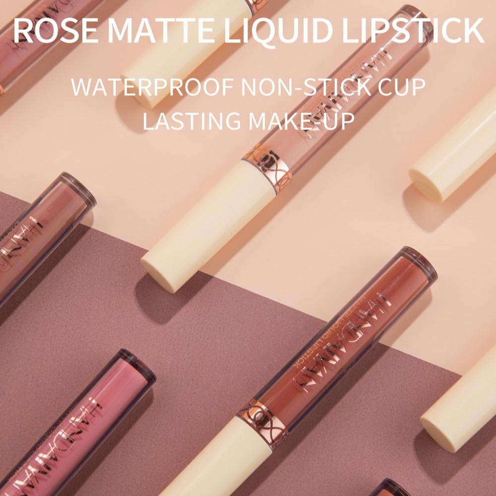 6pcs Matte Liquid Lipstick Set, Waterproof Velvet Naked Lip Gloss, Long-Lasting Non-Stick Cup Nude Red Lip Tint, Pigmented Makeup Cosmetics for Women