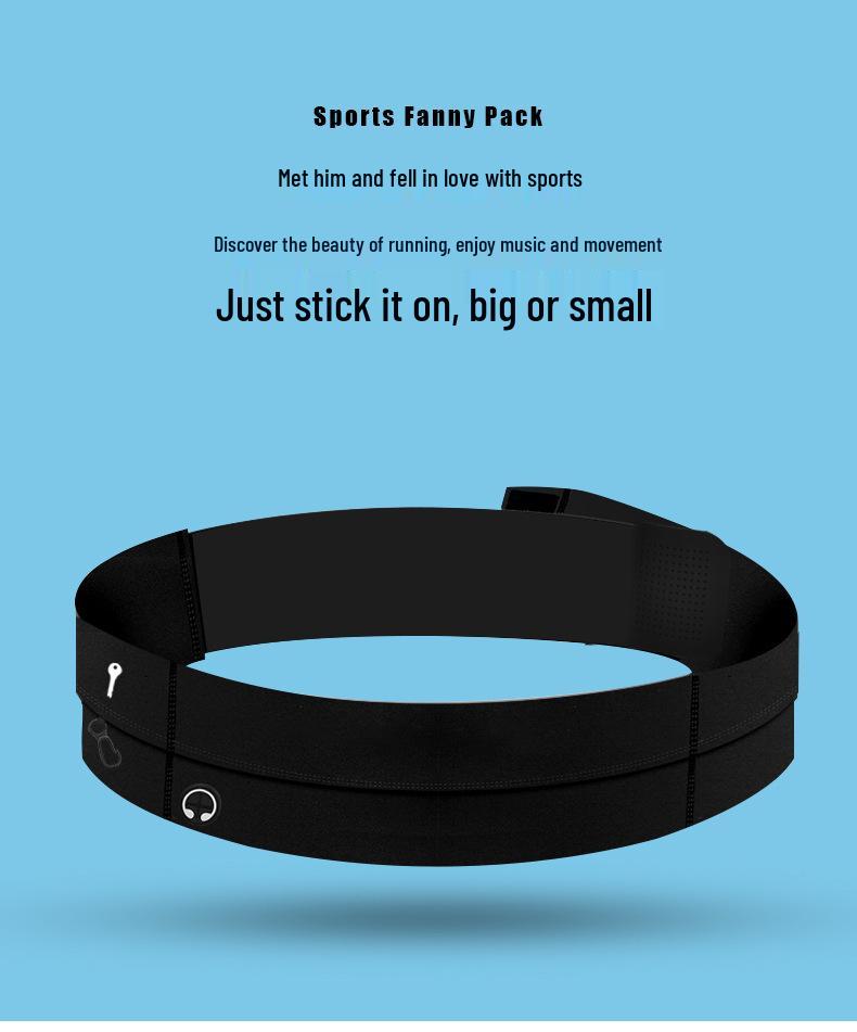 Unisex Large Capacity Elastic Running Waist Belt - Double Layer, Invisible Phone Storage for Marathon & Fitness