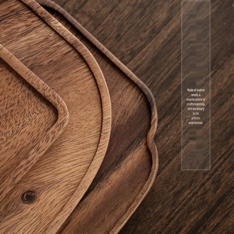 Minimalist Walnut Wood Oval Serving Tray