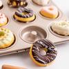 6/12 Cavity Cake Baking Tray Carbon Steel Muffin Cakes Mold Donut Baking Mold  Dessert Making