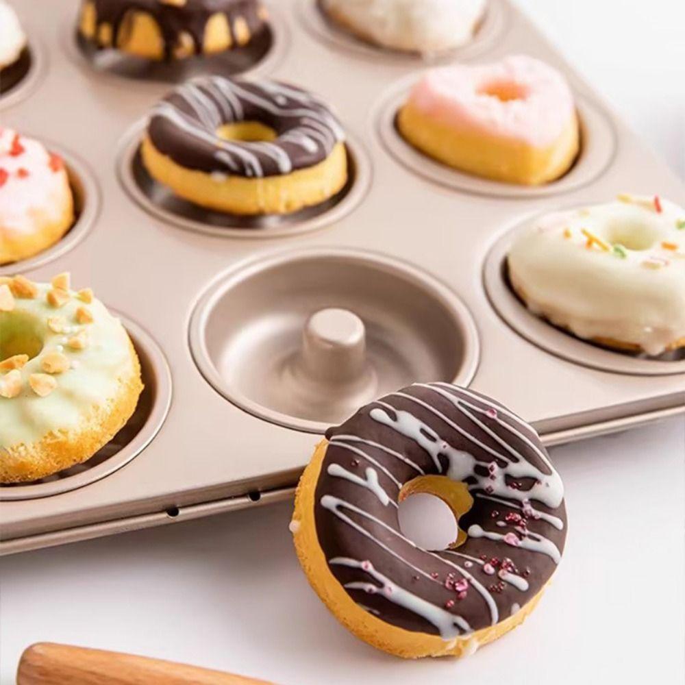 6/12 Cavity Cake Baking Tray Carbon Steel Muffin Cakes Mold Donut Baking Mold Dessert Making