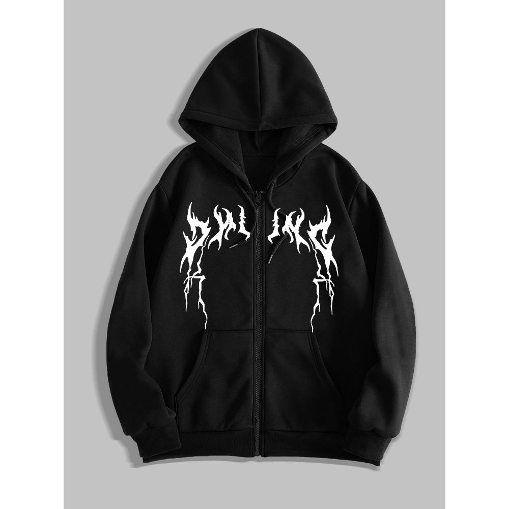 Popular Design Men's Zipper Hooded Sweatshirt, Fashionable Street Wear Zipper Hooded Sweatshirt for Casual Occasions, Fashionable Clothing