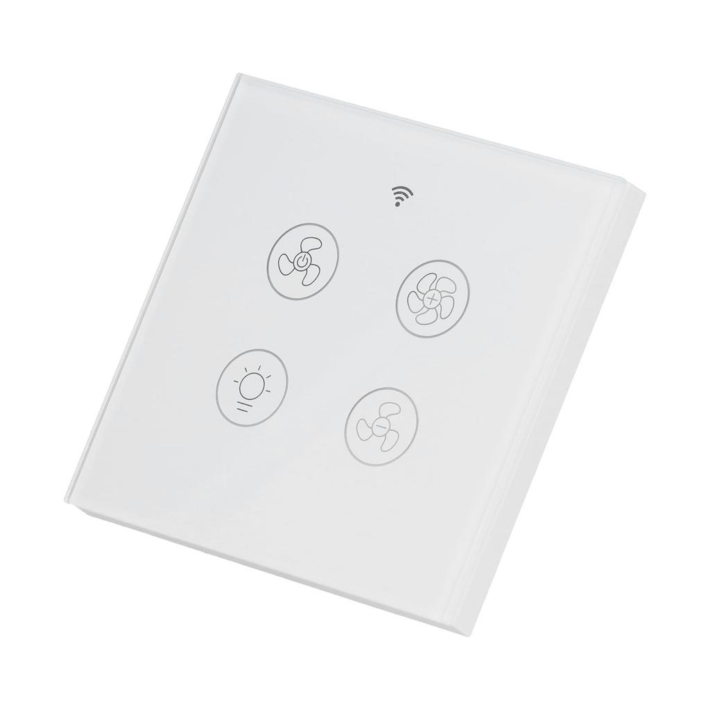 Intelligent Wifi Fan Light Switch Support RF Remote Control Voice Control 100?250V White