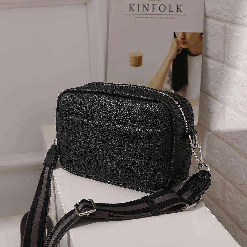 Real cowhide box wrap pebbled square shoulder crossbody bag