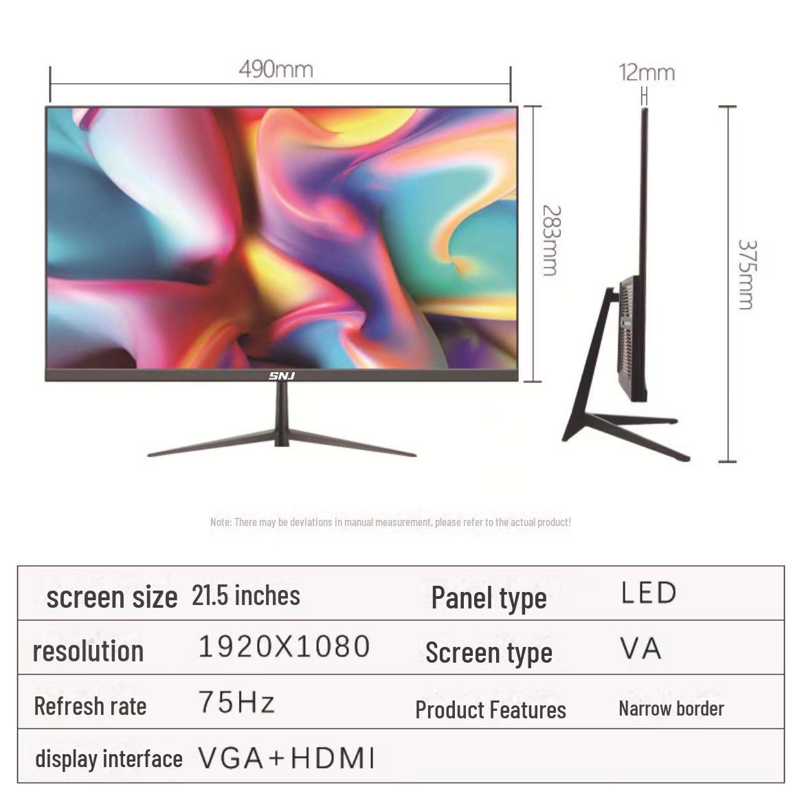 

Изогнутый игровой монитор высокой четкости — ЖК-экран 24/27/32 дюйма, 2K/4K, 165/180 Гц 21.5-inch straight 1K-75HZ чёрный