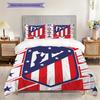 Atletico Madrid Pattern Bedding Quilt Set Quilt Cover Pillowcase Home Decoration Birthday Gift (1 * Duvet Cover + 2 * Pillowcase, Without Core)