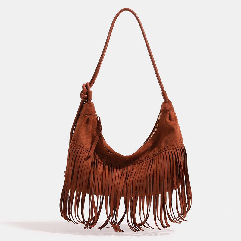 Spring/Summer 2024 New Vintage Niche Design Women s Bag, Trendy Fashion Versatile Crossbody Bag, Tassel Bucket Bag