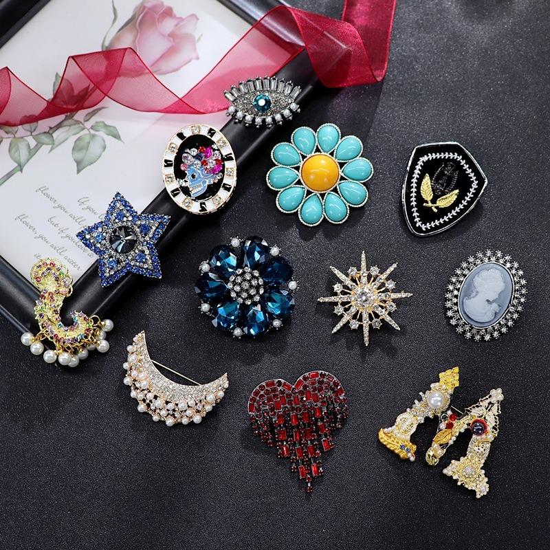 Genuine Professional Amasht Brooch Retro High-end Temperament Luxury Pearl Diamond Pin Women's Suit and Accessories