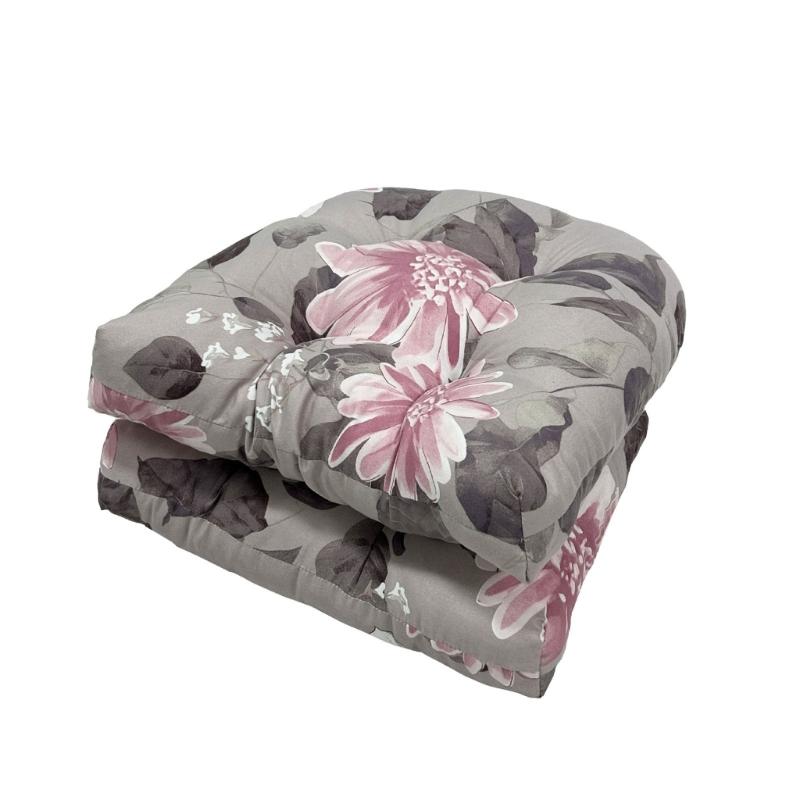 Pack Of 2 Outdoor Chair Cushions For Garden Patios Poolsides U Shape Designs And Polyester PP Cotton Fill
