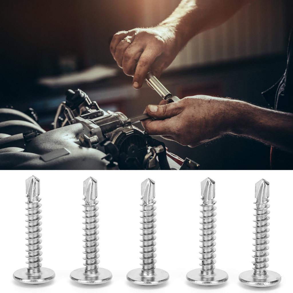 500pcs Self Tapping Screws 410 Stainless Steel M4.2x25mm Screw Crossed Grooves Deep Thread