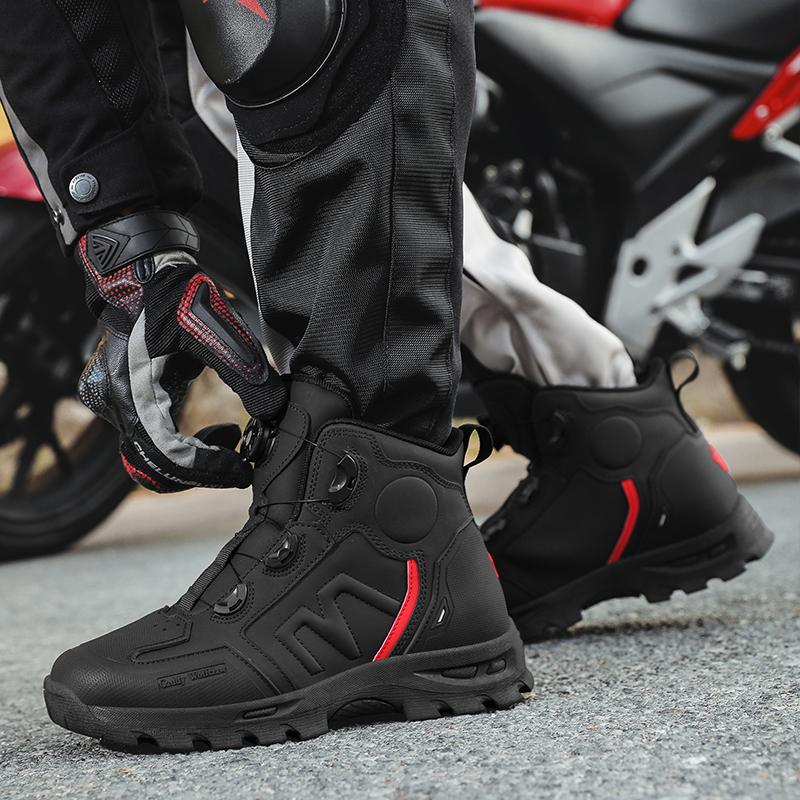 Motorcycle Riding Men Boots Waterproof Motocross Cycling Shoes Off-Road Motorbike Racing Anti-Drop Breathable Equipment Soft