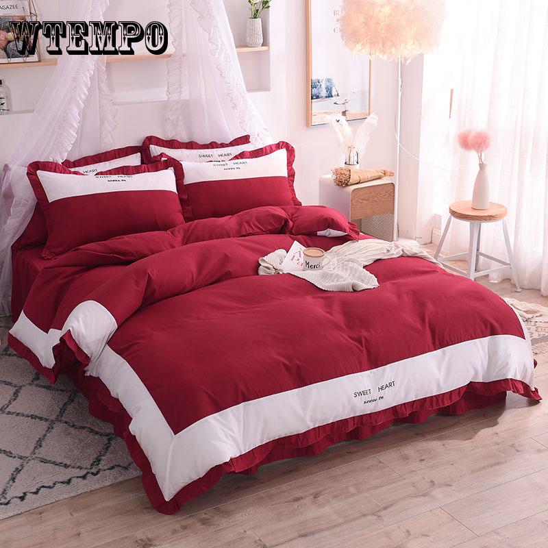 4pcs Cotton Princess Bedding Sets 