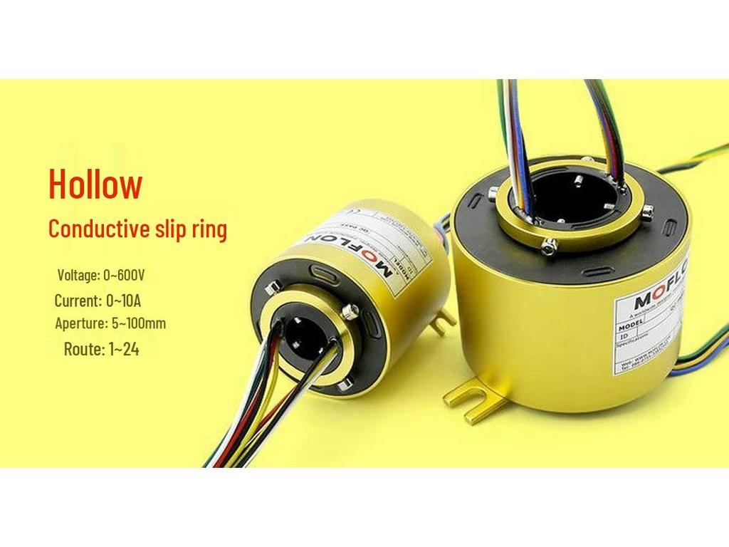High-Power Conductive Slip Ring: 2 Connectors, 36 Large Brushes, 6A to 12-Way Carbon Brush Collector