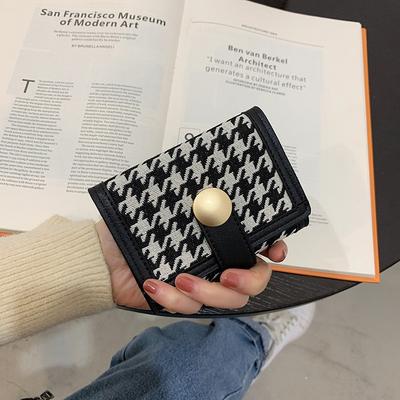 Women Wallets Houndstooth Short Wallet - Clutch Purse, Coin Pouch & Card Holder