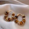 Tiger Eye Stone Earrings Alloy High End Ear Accessories Maillard Earrings Light Luxury Light Luxury Earrings For Gifts Daily