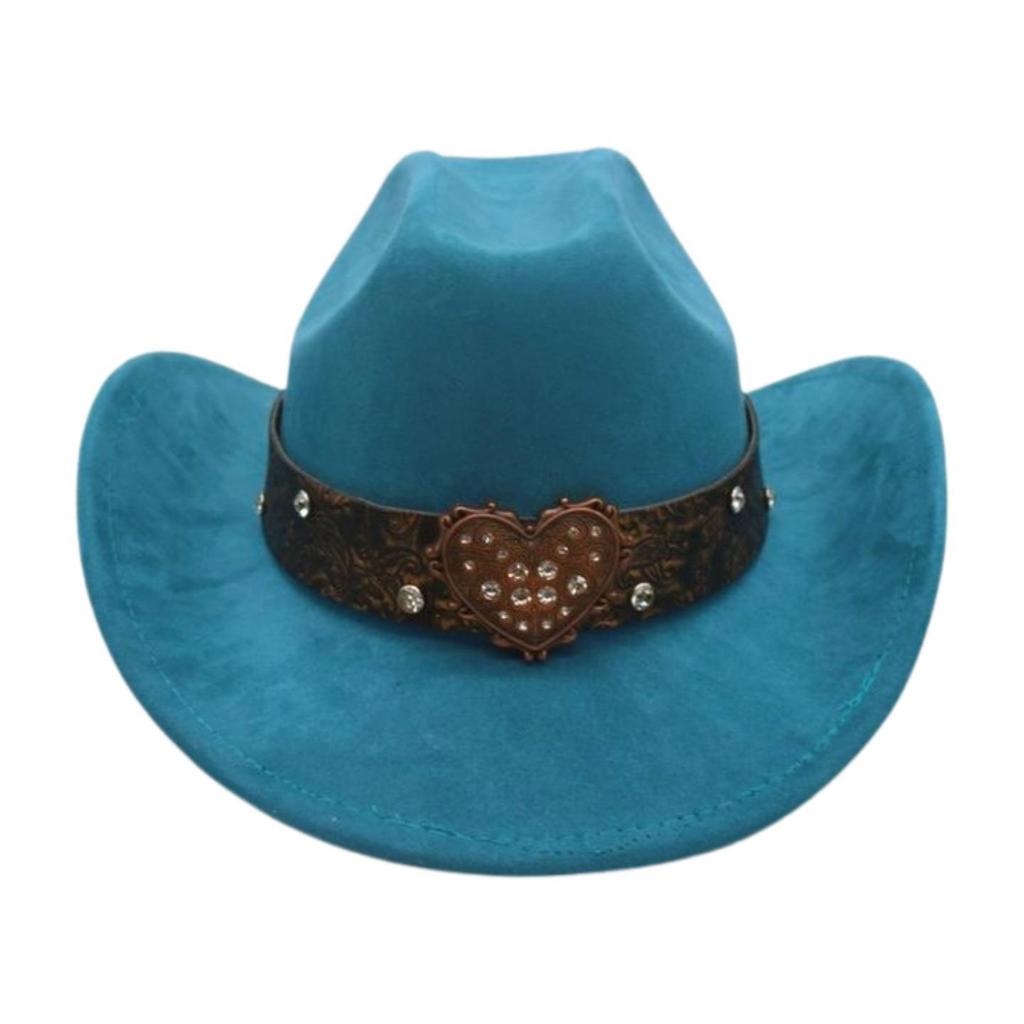 Premium Sense One-Word Top Suede Top Hat Jazz Hat New Love Diamond-Encrusted Western Cowboy Hat
