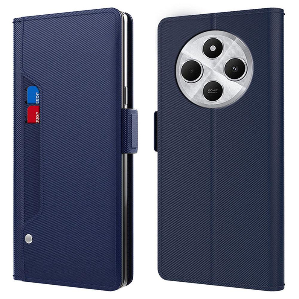 For Xiaomi Poco C75 4G/Redmi 14R 5G/14C 4G Case Stand PU Leather Phone Cover Card Holder Mirror