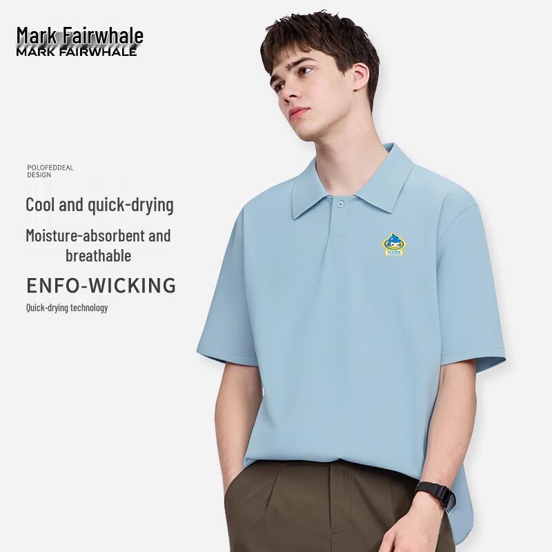 

Mark Fairwhale Men s Cartoon Whale Ice Silk Polo Shirt