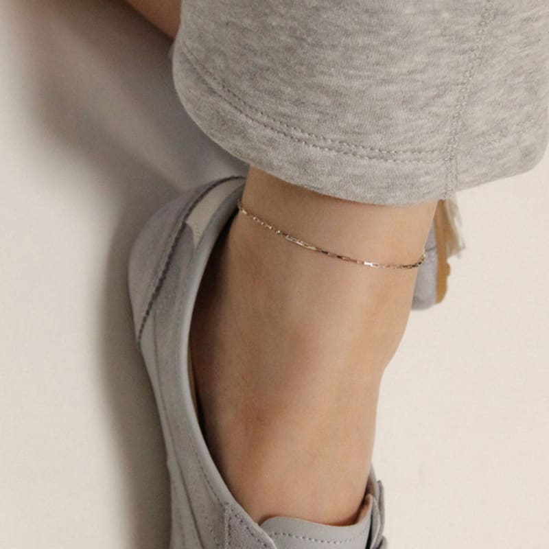 

J.Lauren Link Chain Silver Anklet A0680 single type