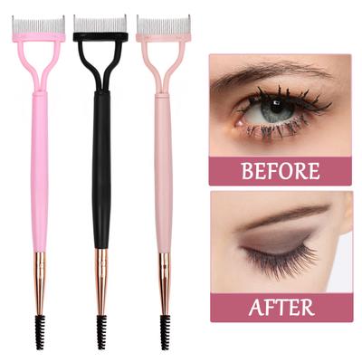 3Pcs Eyelash Separator Comb Defined Lashes Charming Brows Anti-rust Styling Dual-Headed Eyebrow Brush Set