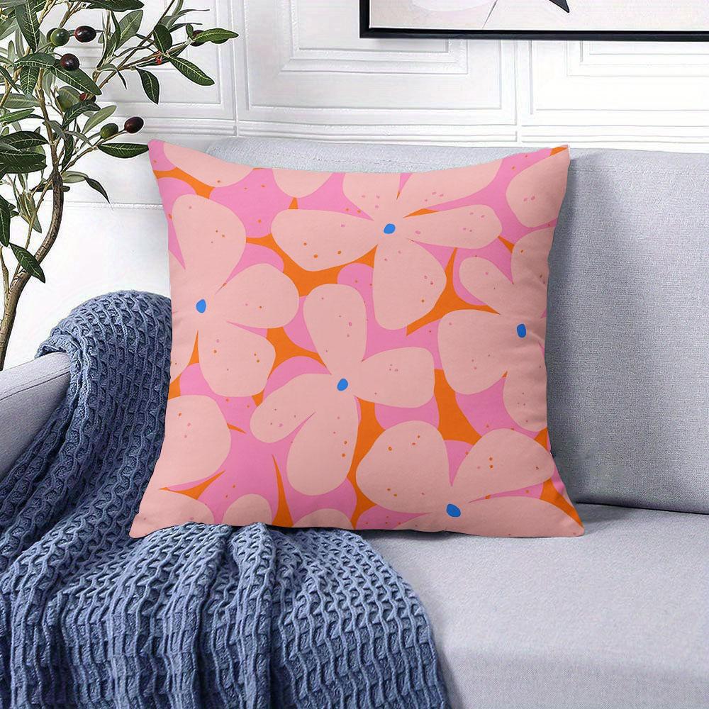 Tangerine Petal Burst square Jacquard Pillow Cover for Sofa Office Waist Cushion Cover Home Decorative Pillowcase