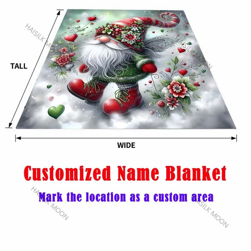 Christmas Themed Gnome Blanket Warm Soft Luxury Gifts for Children Adults Suitable for Home Bed Sofa Travel Camping Multisize