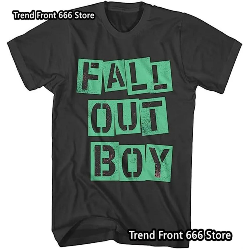 Fall Out Boy Rock Band Herren und Kinder Sommer Kurzarm T-Shirt Vintage Patten Jungen Herren Größe T-Shirts