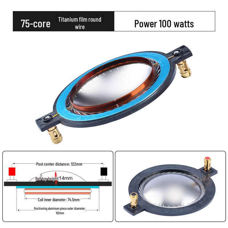 74.5mm Titanium Diaphragm Tweeter Voice Coil with Round & Flat Wire - 75 Core Speaker Audio Accessory