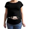 Women Maternity Short Sleeve Cartoon Print Tops T-shirt Pregnancy Clothes