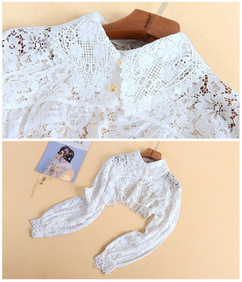 Koreanischer Stil Damen Spitzen-Mock-Kragen für Herbst-/Winterpullover