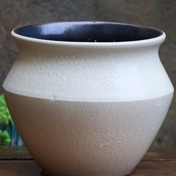 Nordic Style Handmade Wide Mouth Ceramic Flower Pot for Bougainvillea & Bird of Paradise