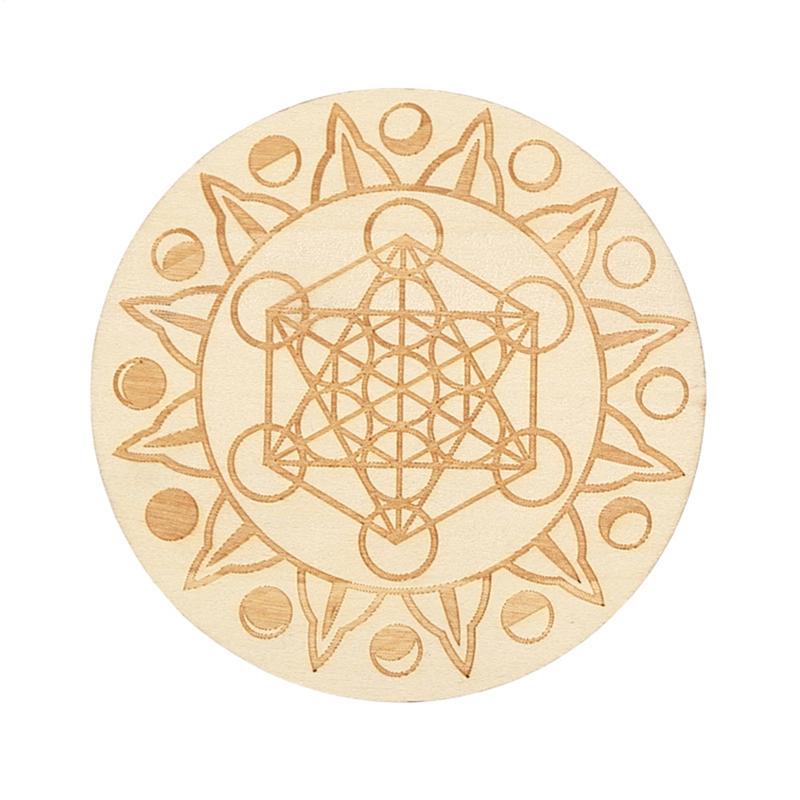 Wooden Coasters For Drinks 10x Creative Geometric Pattern Drink Coasters Unique Wooden Cup Mat Heat Resistant Tabletop